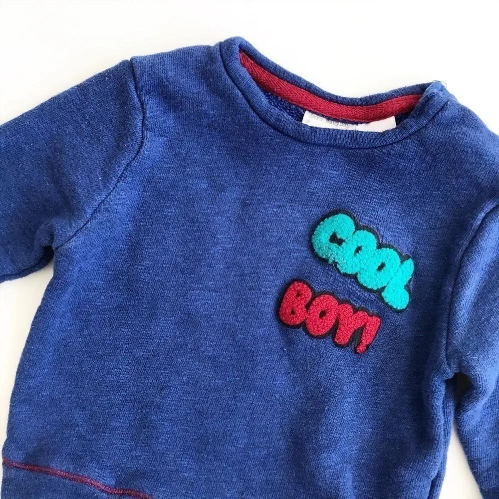 Zara blue cool boy sweatshirt EUC 6-9 months - Picture 2 of 4